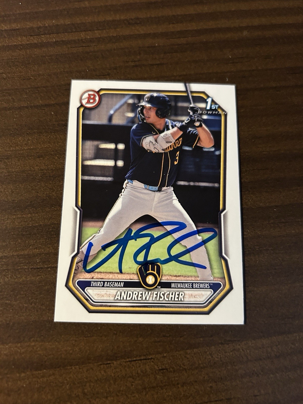 2026 Bowman Andrew Fischer Autographed Signed Card #BP-149 1st Brewers Auto