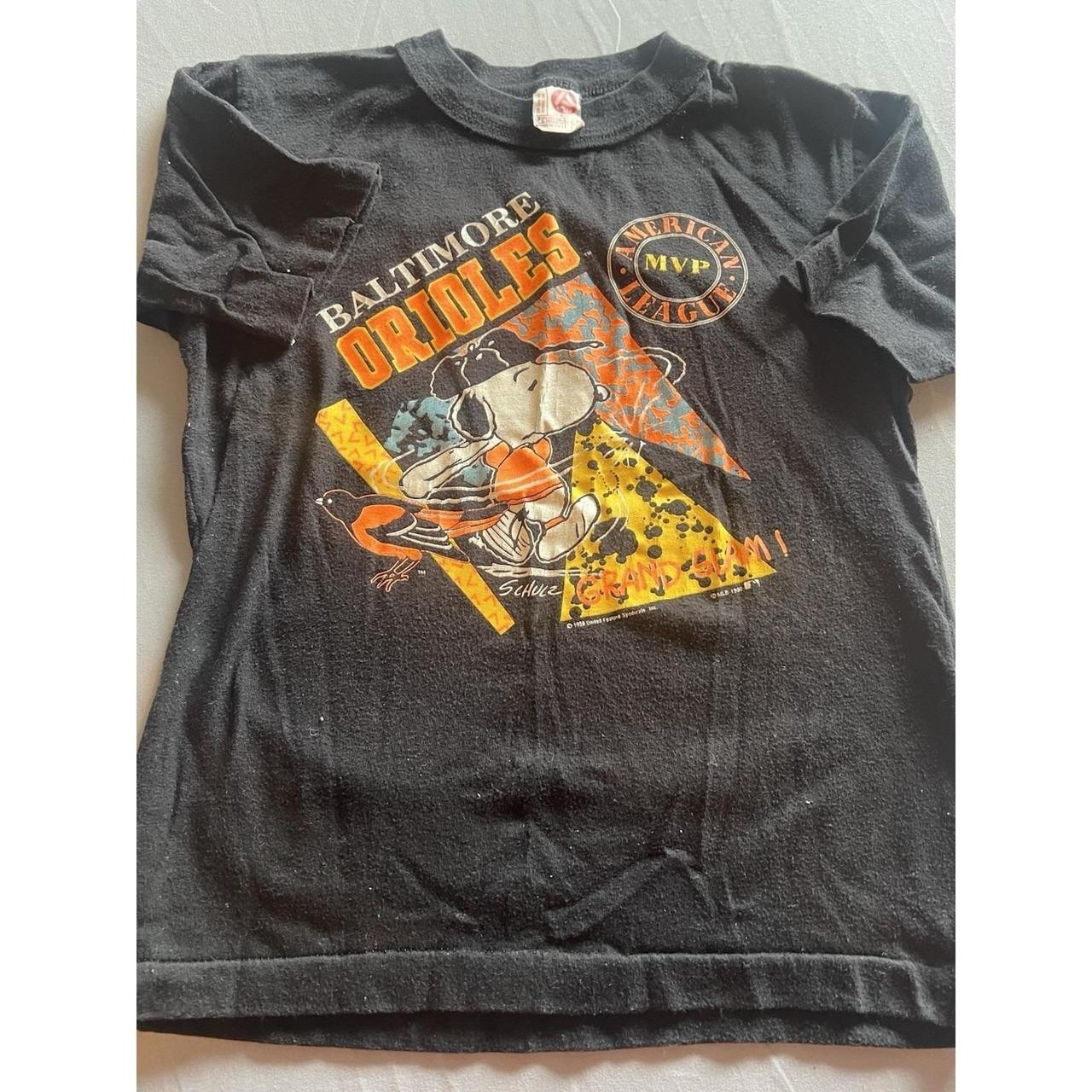 1990 MLB Snoopy Shirt Baltimore Orioles Black T shirt Men Women tee HN6929