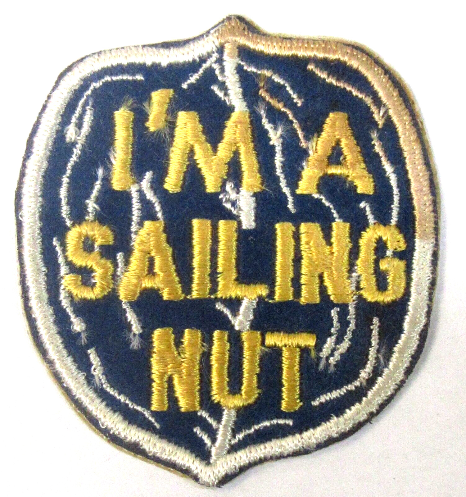 vintage I’M A SAILING NUT 3″ tall shirt jacket patch embroidered unused