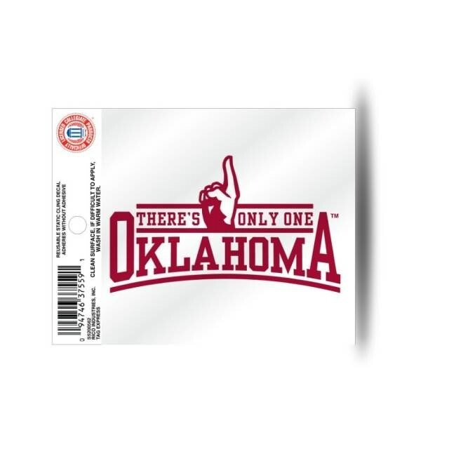 Oklahoma Sooners Slogan Small Static Cling Sticker NEW! Free Shipping 3×4 Inches