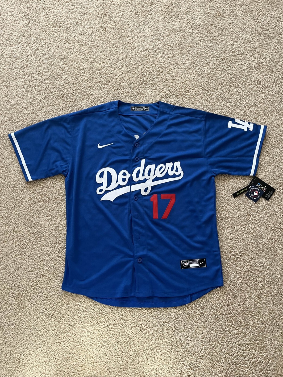 sNWT Shohei Ohtani Dodgers Kids Small Blue Away Jersey Stitched #17