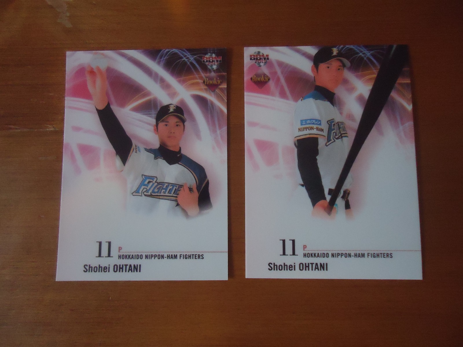 (2) 2013 Shohei Ohtani Double Sided Rookie BBM Nippon Ham Fighters Novelty