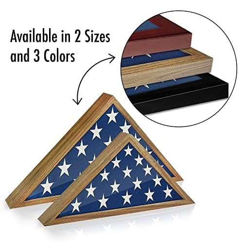 Americanflat Large Flag Display Case – Fits Folded 5×9.5′ Large, Barn Wood
