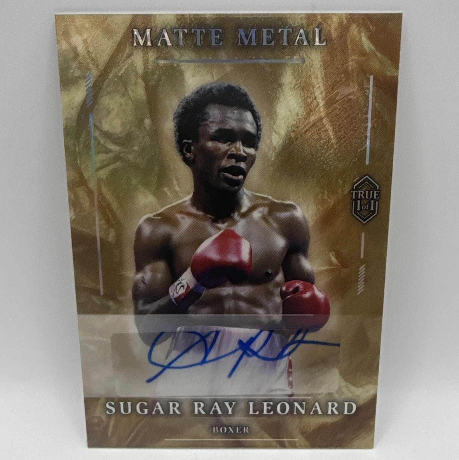 Sugar Ray Leonard Wild Card Matte Metal Boxing Auto True 1/1 Card #MMPCTa2-SLA