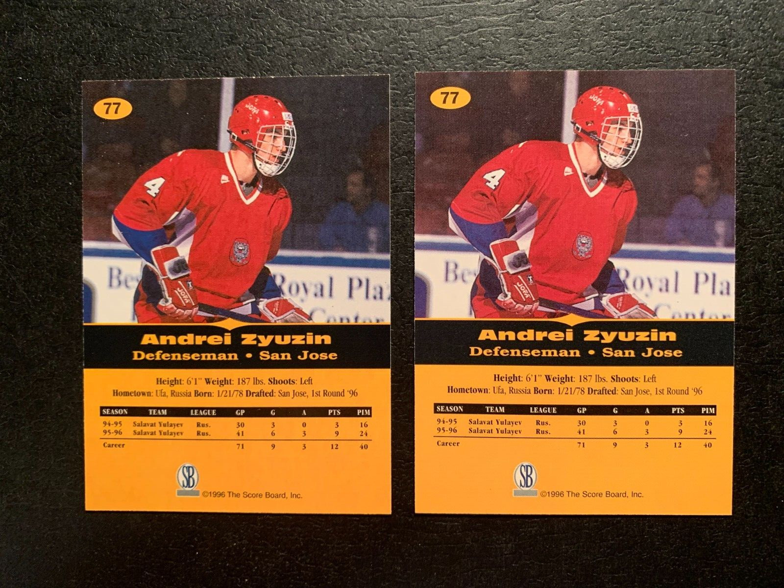 ANDREI ZYUZIN 1996 Score Board All Sport PPF Gold #77 LOT OF 2 CARDS