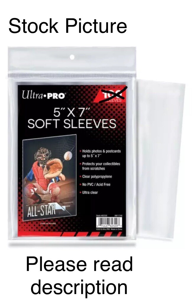 Ultra Pro 5″x7″ Soft Sleeves 5 Sleeves Per Order NOT 100 Pack