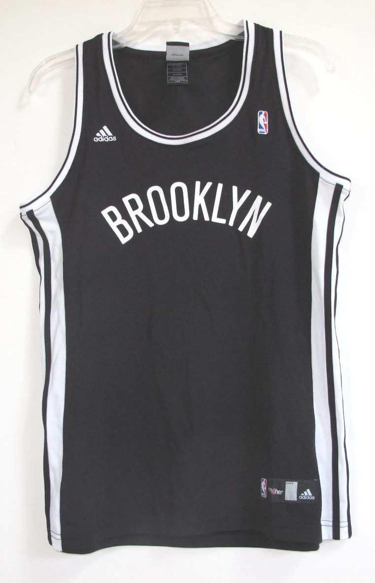 ADIDAS BROOKLYN NETS WOMEN’S BLANK BLACK ROAD JERSEY LARGE