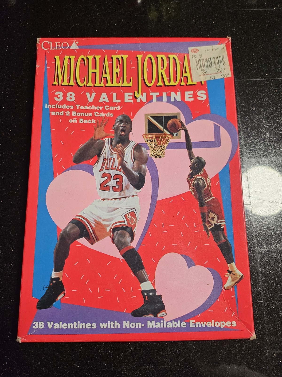 MICHAEL JORDAN VALENTINES – VINTAGE 1991 – FULLY SEALED BOX – 38 + 3 BONUS CARDS