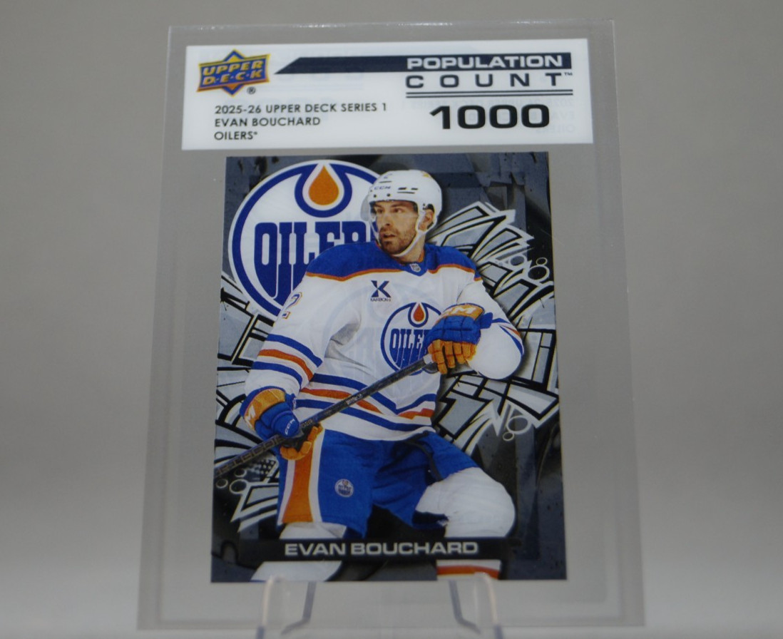 2025-26 Upper Deck Series 1 – Population Count Evan Bouchard #PC-10 1000 /1000