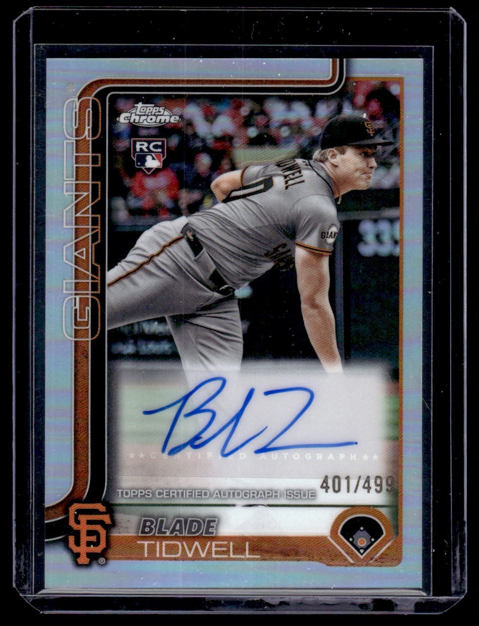 2025 Topps Chrome Update Autographs Refractor Blade Tidwell Auto 401/499 San