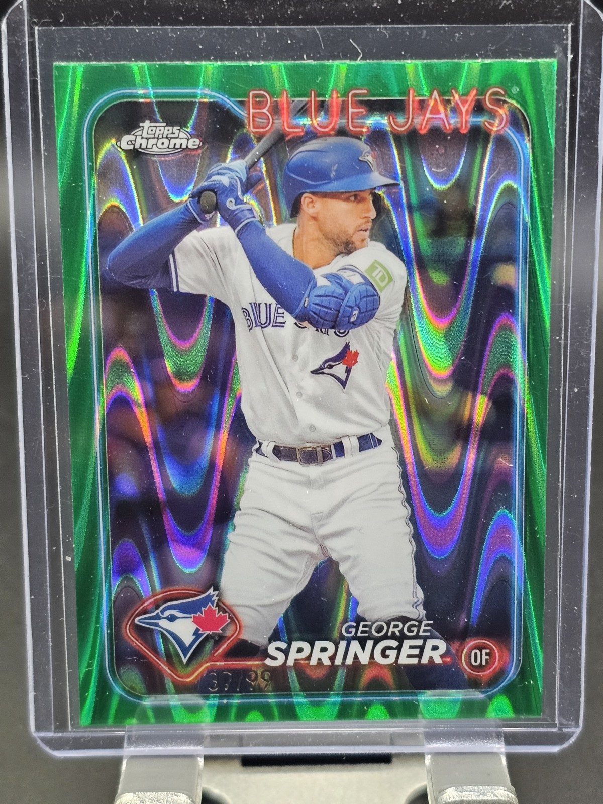 2024 Topps Chrome – George Springer #134 Green RayWave Refractor /99