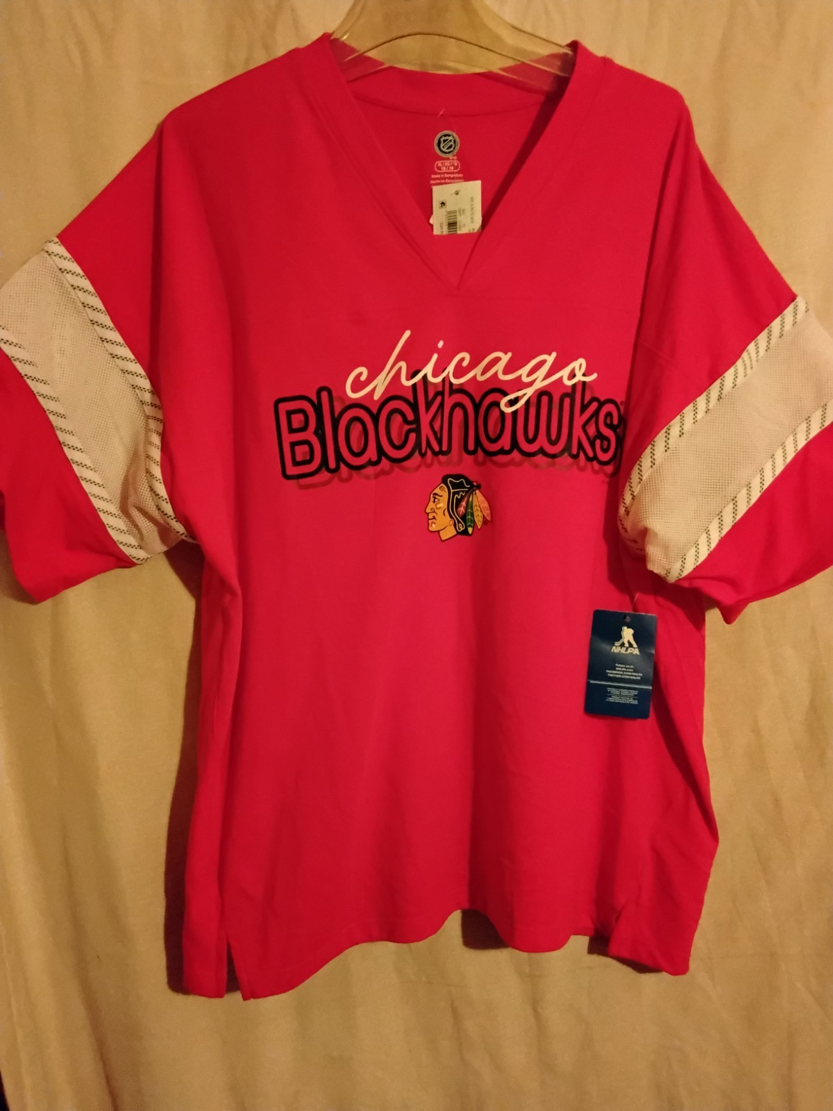 CHICAGO BLACKHAWKS SHIRT CONNOR BEDARD WOMENS SIZE 16/18 XL NWT