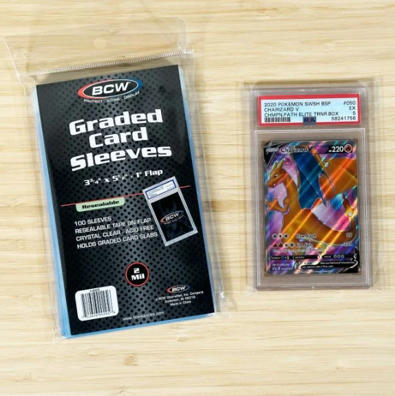 BCW (New) Resealable Graded Card Sleeves – 1 Pack (100ct) Fits PSA, BGS, SGC +
