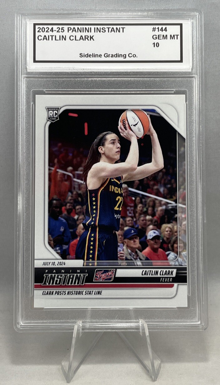 Caitlin Clark Graded Gem Mint 10 Rookie 2024-25 Panini Instant Historic Stats RC