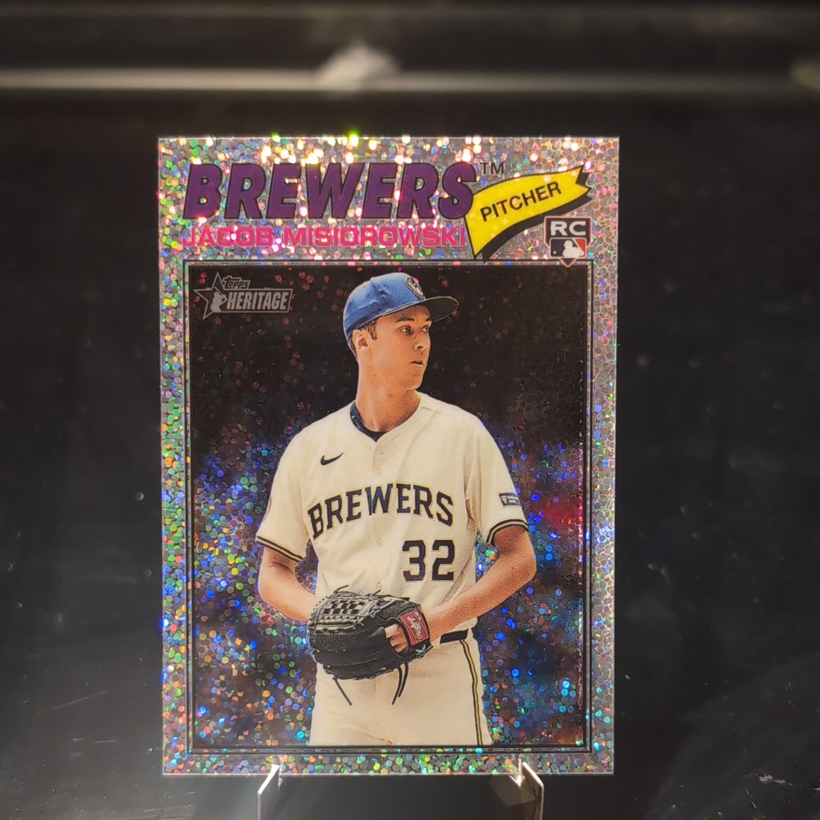 Jacob Misiorowski 2026 Topps Heritage Chrome Silver Sparkle Refractor RC #144 SP