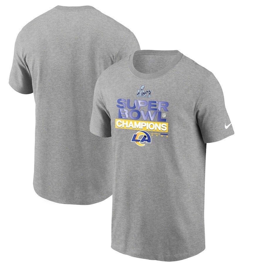 Nike Los Angeles Rams Super Bowl LVI Champs Short Sleeve T-Shirt Mens Size S
