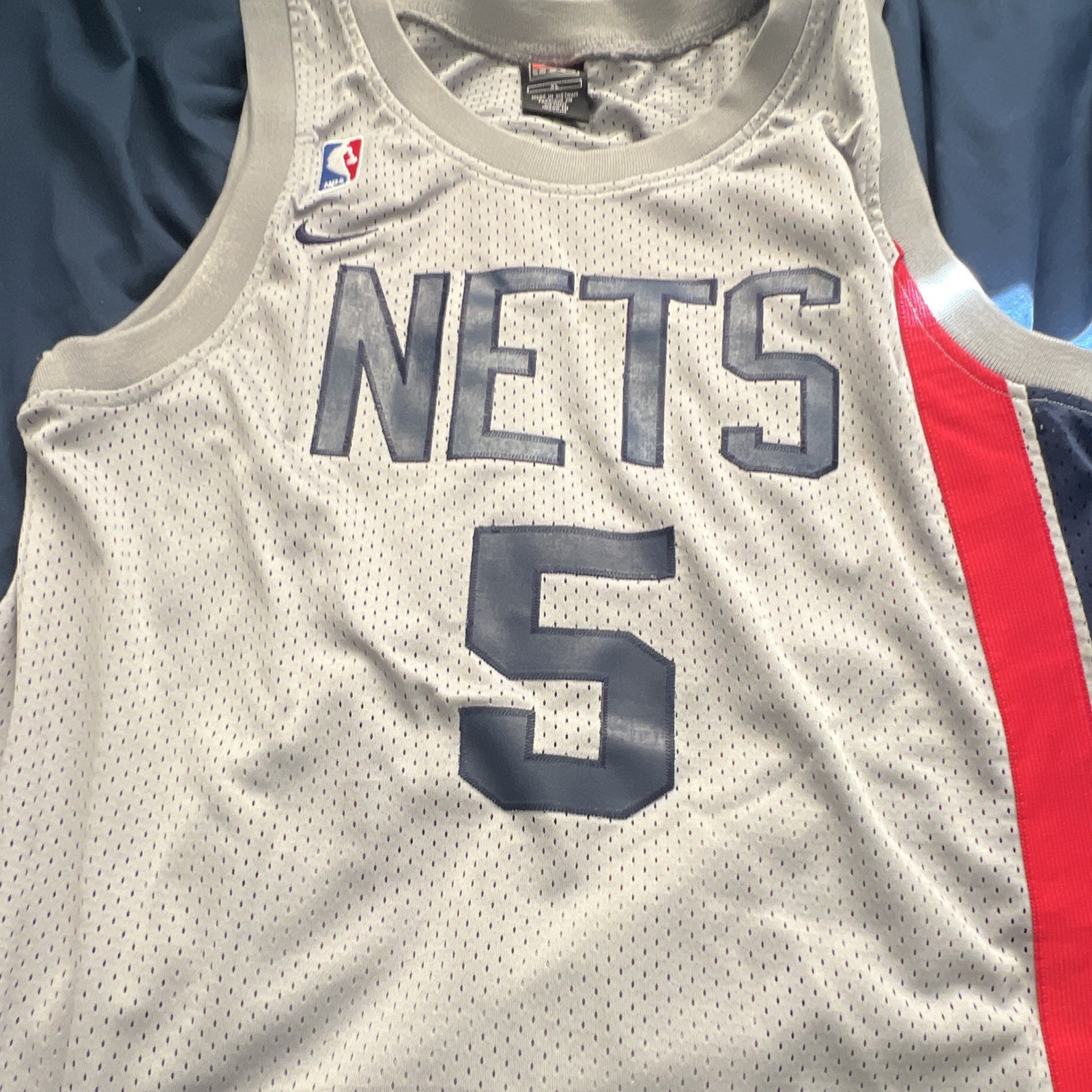 Nike New Jersey Nets Jason Kidd #5 Gray Jersey XL NBA Basketball