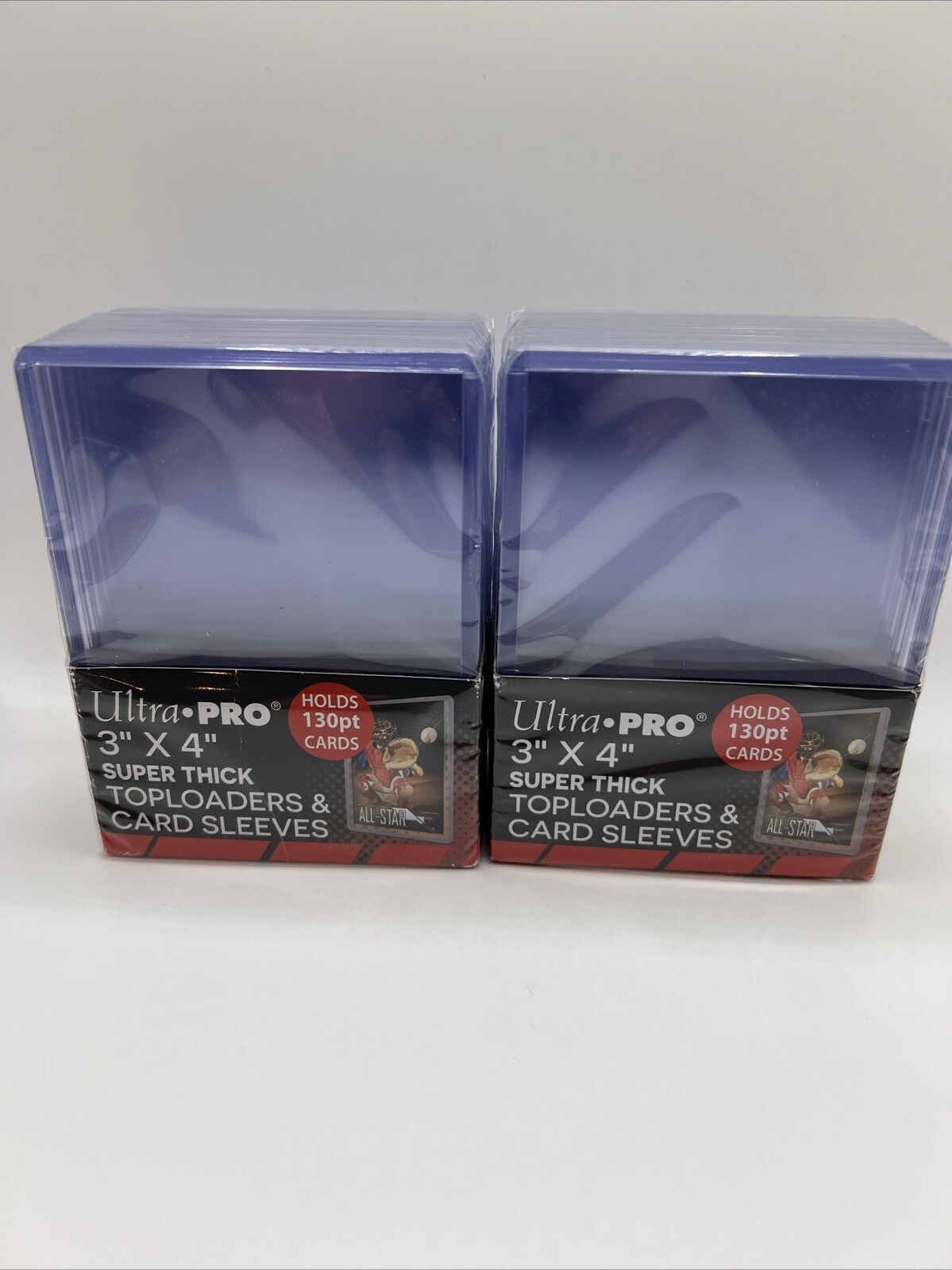 Ultra Pro 3X4 Super Thick Toploaders 130pt Point 2 Packs of 10 WITH SLEEVES