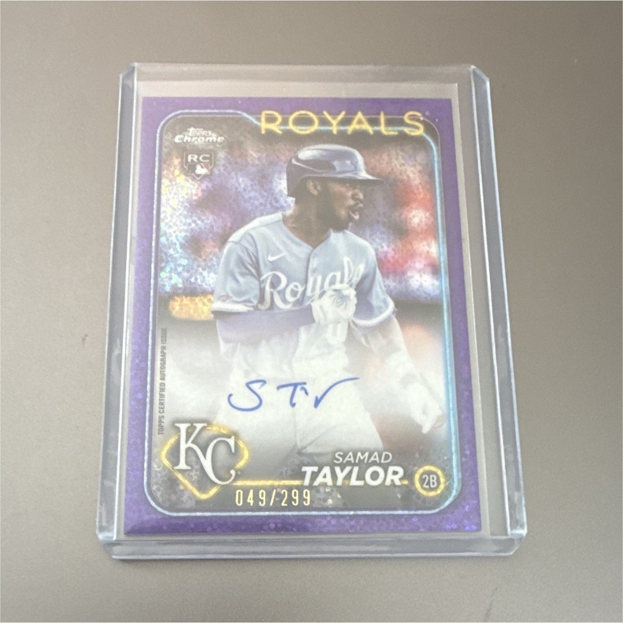 Topps 2024 Topps Chrome Samad Taylor Rookie Auto Purple Speckle /299 #RA-ST