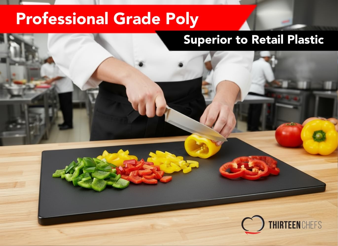 Commercial Grade Black Cutting Board – 20 x 15 Inch Extra 20″L x 15″W,