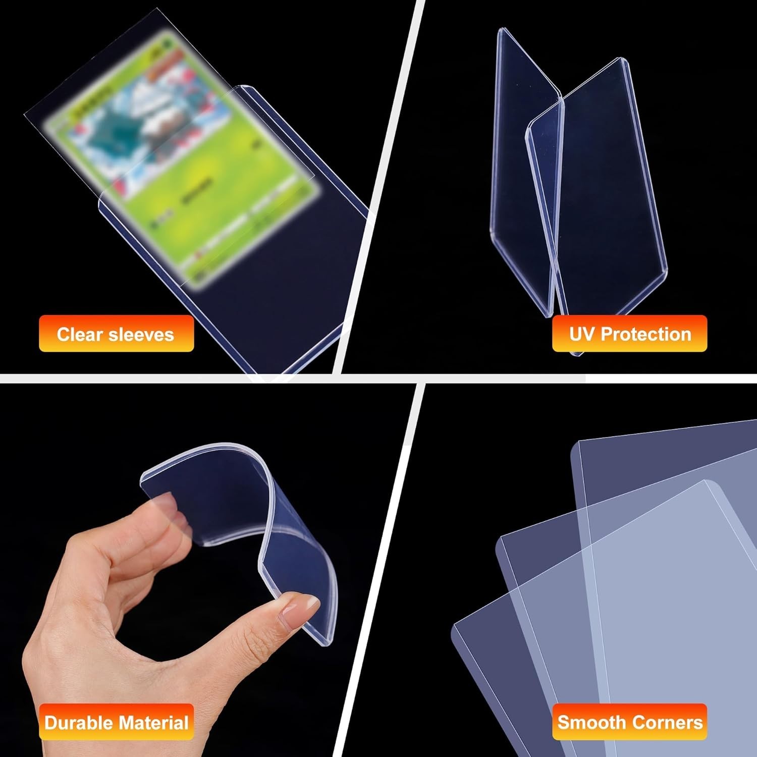 000Pcs Clear Loaders for Cards 500Pcs Hard Plastic Card Holders & 500Pcs Card…