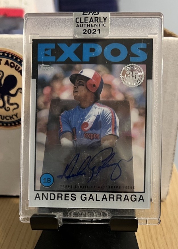 2021 Topps Clearly Authentic ’86 Throwback Auto ANDRES GALARRAGA #86TBA-AG Expos