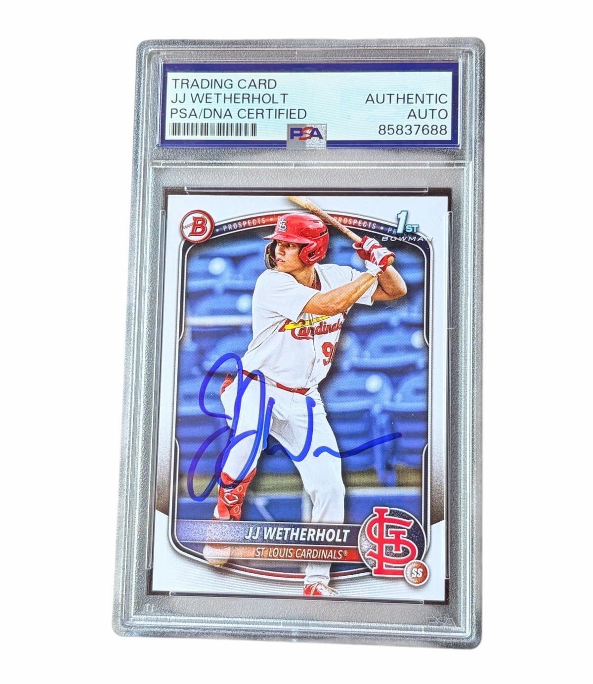 JJ Wetherholt Signed 1st Bowman Paper Card Auto St. Louis Cardinals PSA