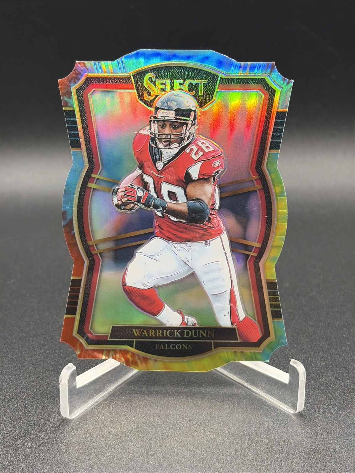 2017 Select Warrick Dunn # /25 Tie Dye Refractor Die Cut Falcons