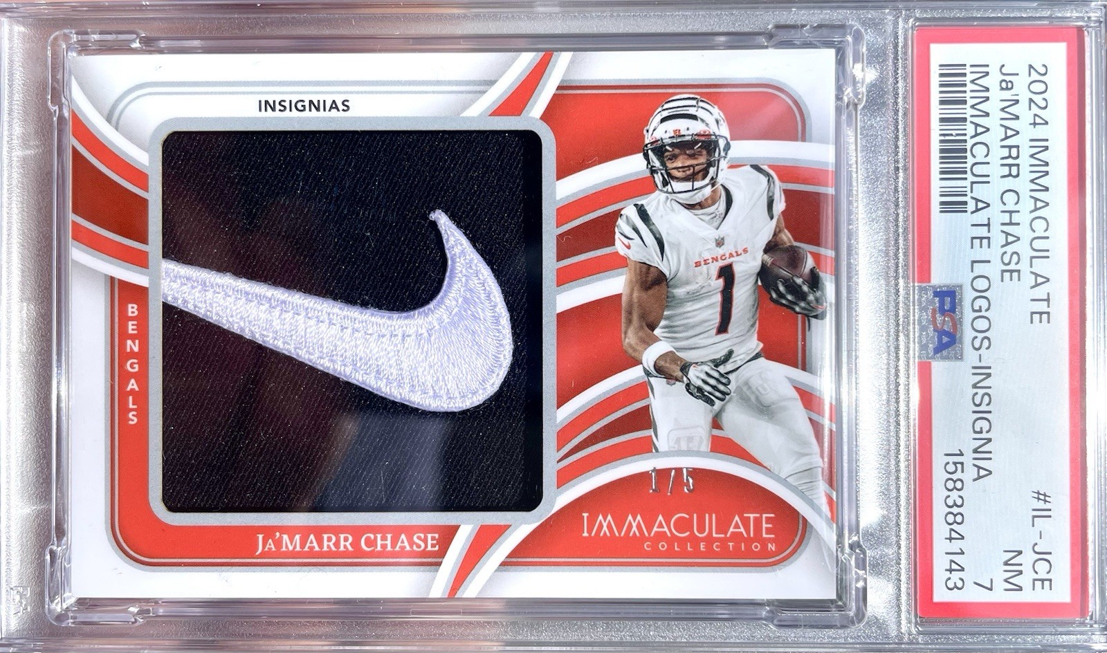 1 /5 🔥 Ja’Marr Chase Immaculate Insignia logos Nike swoosh rare! 👀 PSA