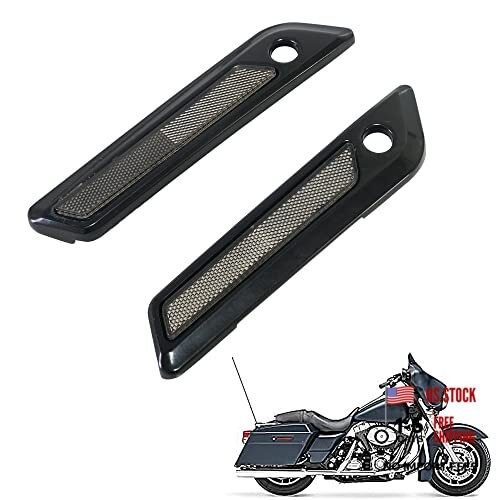 Black/Gray Hinge Latch Covers for Harley Saddlebags Fit 2014-2023 Touring Street