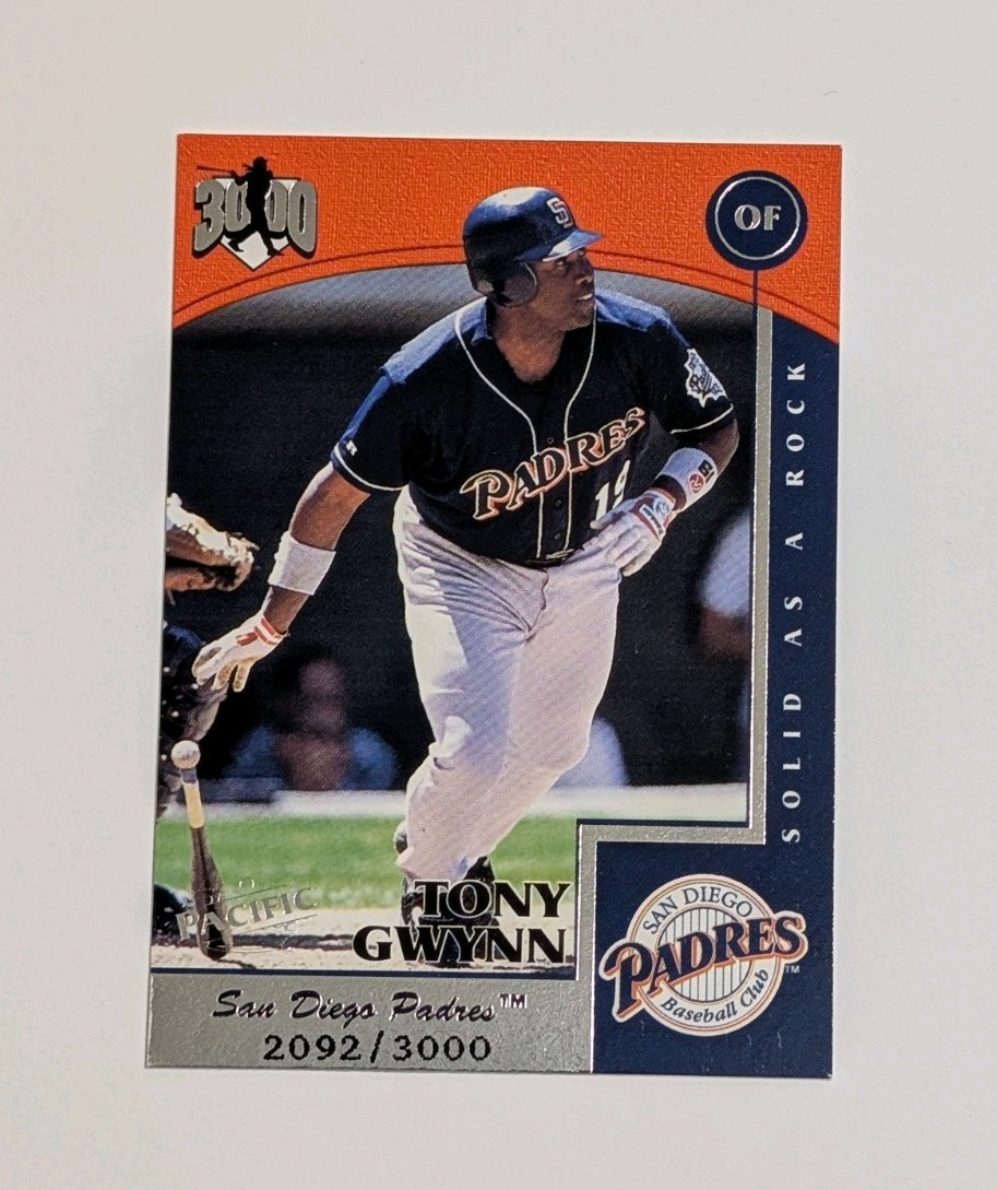 1999 Pacific Omega Tony Gwynn Hit Machine 3000 #4 “Solid as a Rock” /3000