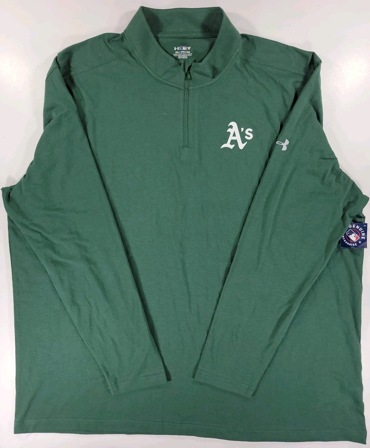 NEW Oakland Athletics Under Armour 1/4 Zip Pullover Shirt Mens 4XL Green A’s NWT