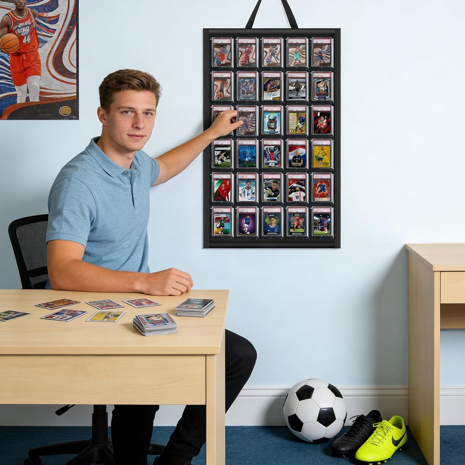 30 Graded Card Display Case – Wall Mount | Floating Sports Card Display Frame fo