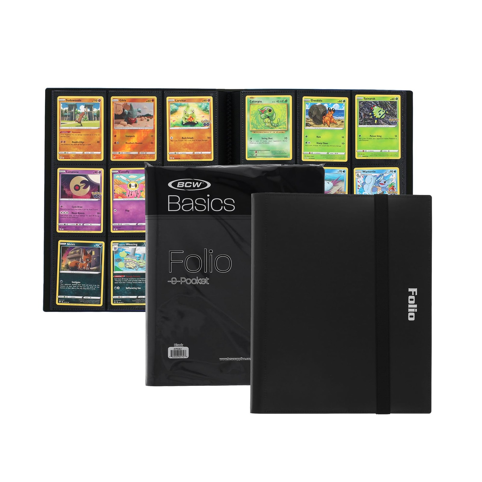 BCW Basics Folio 9-Pocket Card Album – Black | Archival 12×12 inches,