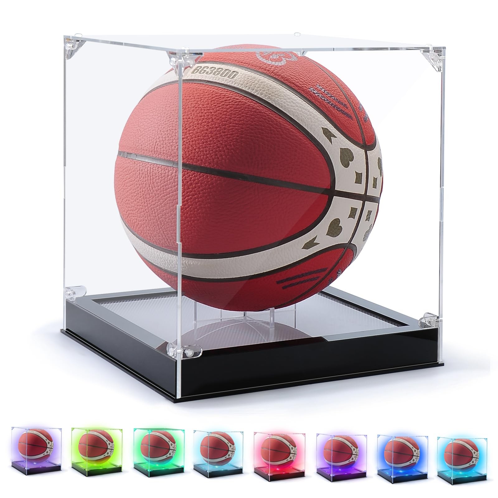 Basketball Display Case with Light,Clear Acrylic Mini Basketball Autograph Di…