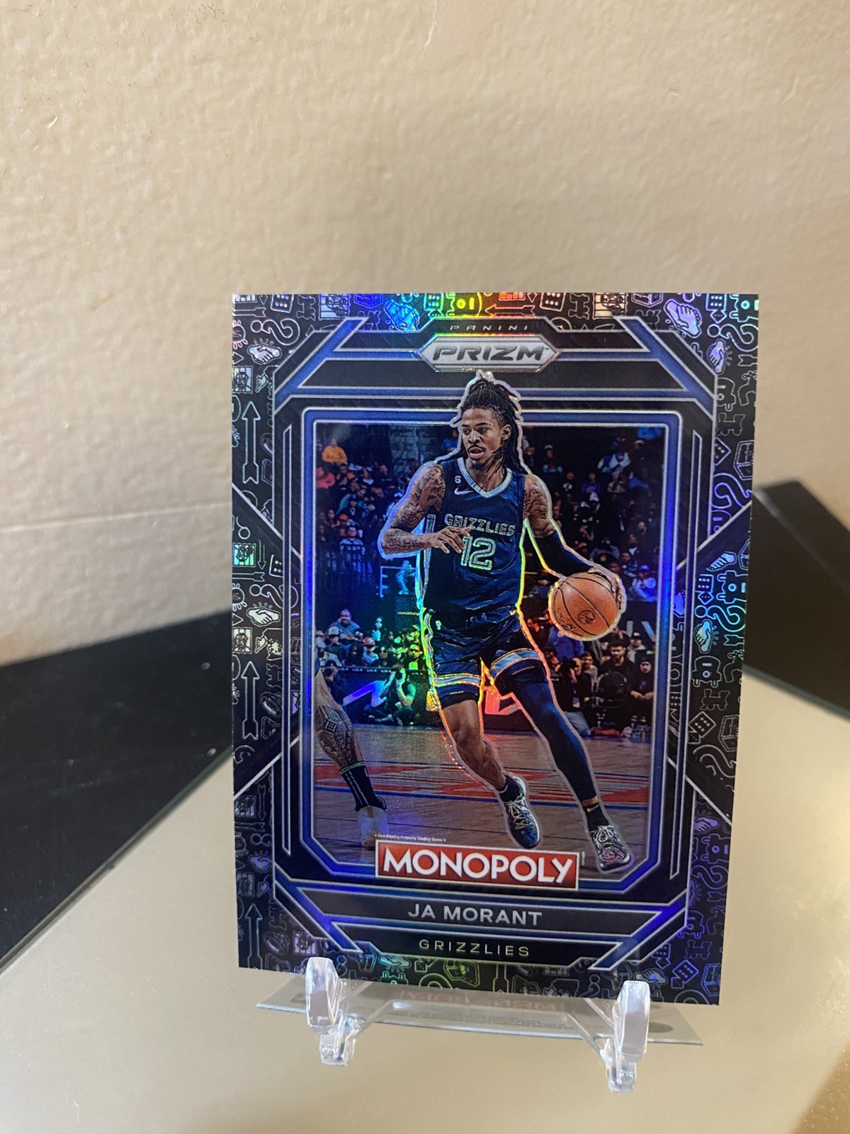 2022-23 Panini Prizm Monopoly – Ja Morant #43 Monopoly Black Prizm