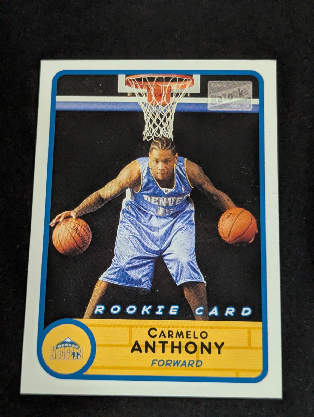Carmelo Anthony 2003-04 Bazooka Mini (Blue Jersey) Rookie RC #240 HOF Nuggets
