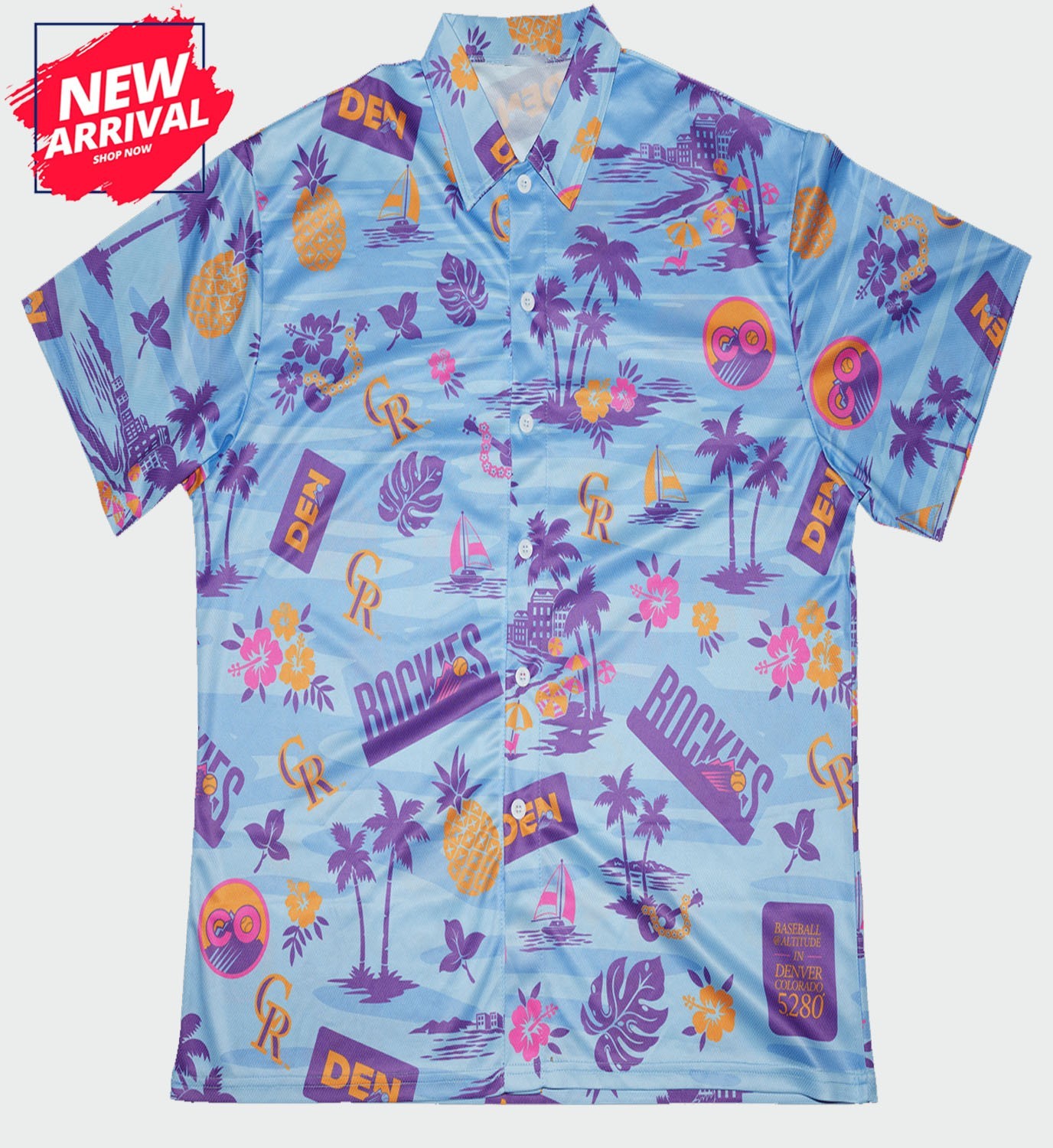 Custom Name – Rockies Father’s Day Hawaiian Shirt Giveaway – All Size