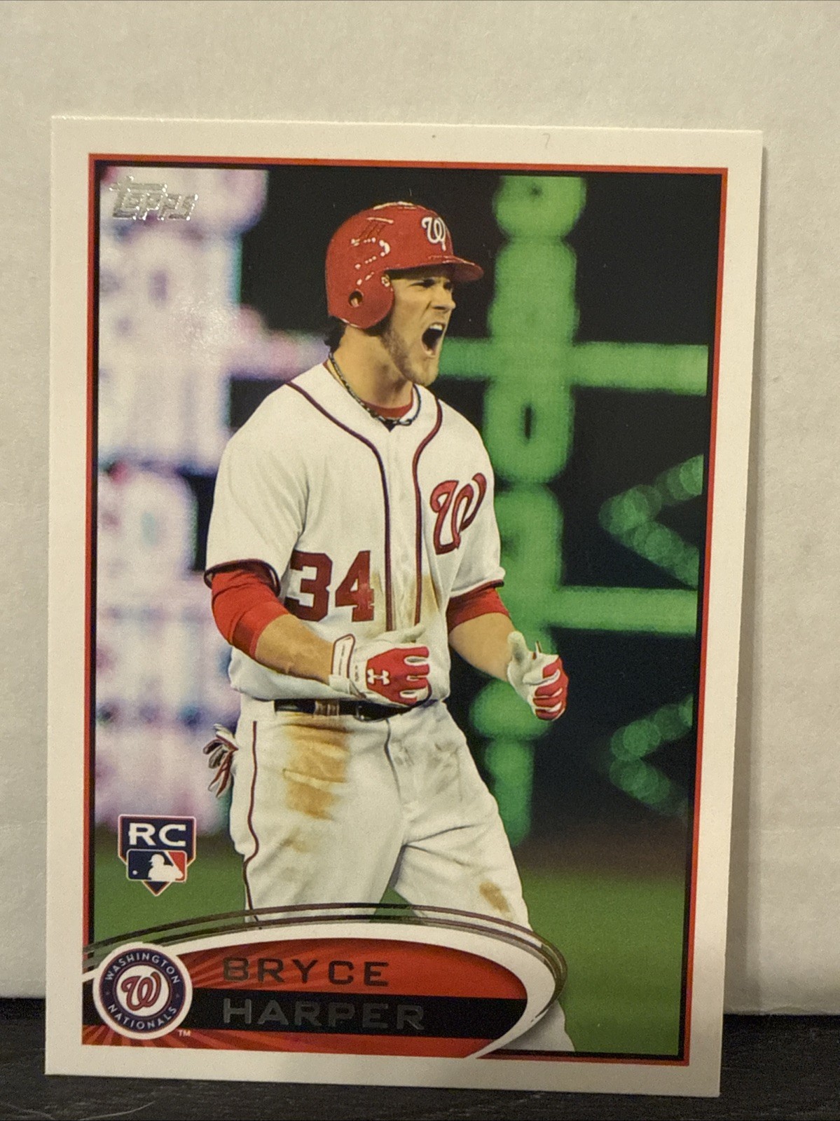 2012 Topps – Image Variation Bryce Harper #661 White Jersey, Excited (RC)