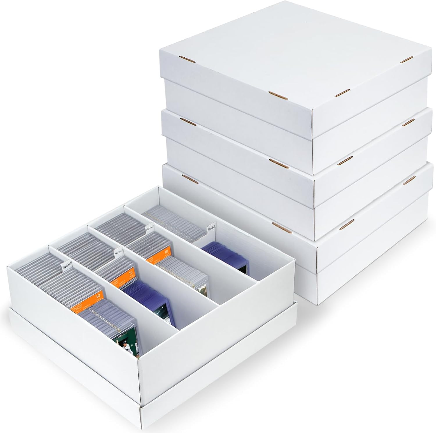 4 Pack Trading Graded Card Storage Box – 4 Rows Graded Card Case Holds 176 PSA S