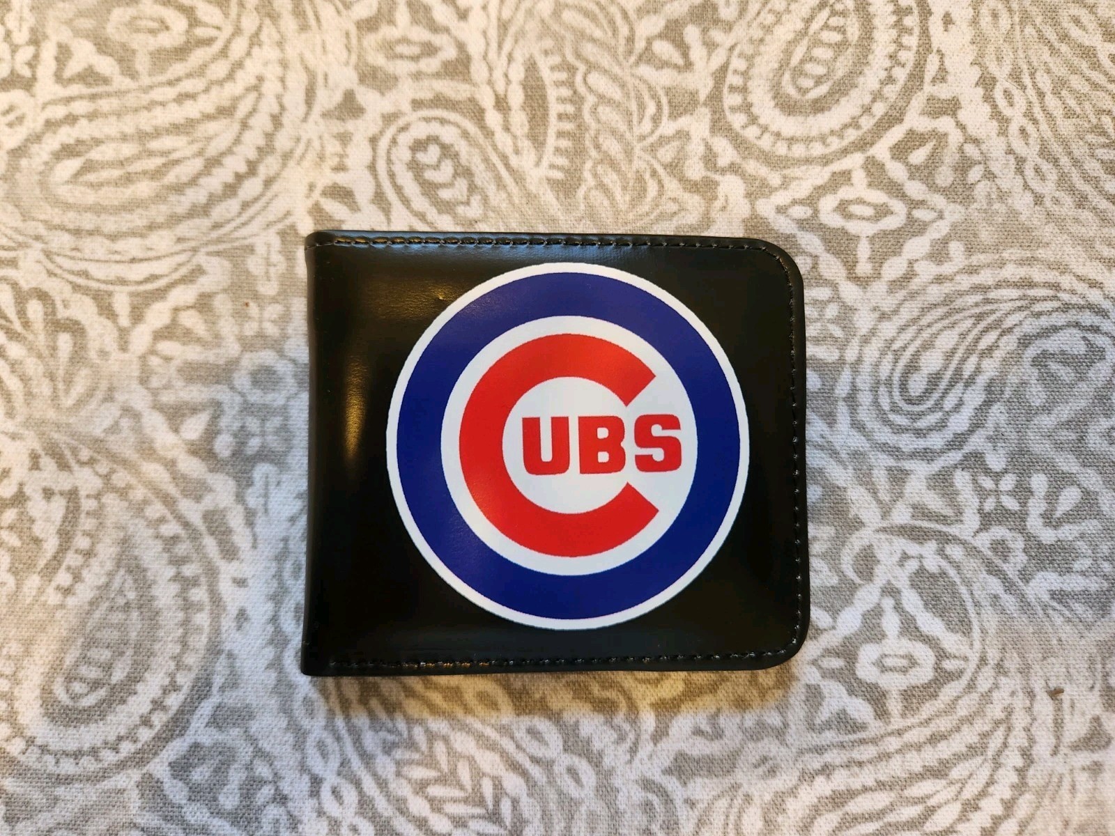 Chicago Cubs MLB Baseball Black Wallet BI-Fold PU Leather Billfold