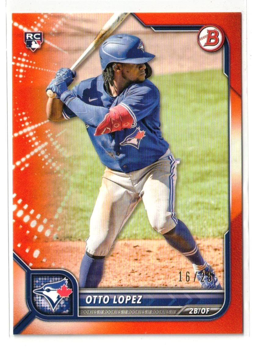 2022 Bowman Paper ORANGE RC Otto Lopez #65! Miami Marlins! Rookie /25