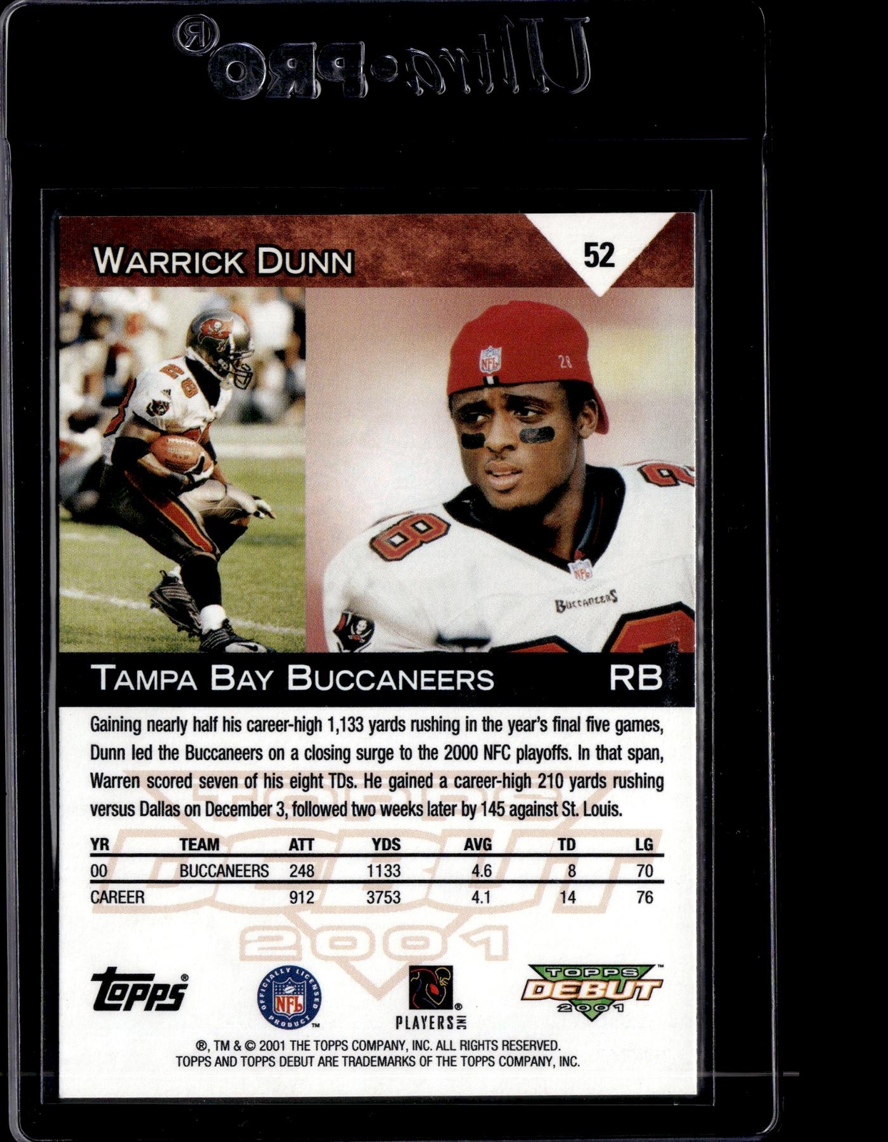 2001 Topps Debut #52 Warrick Dunn