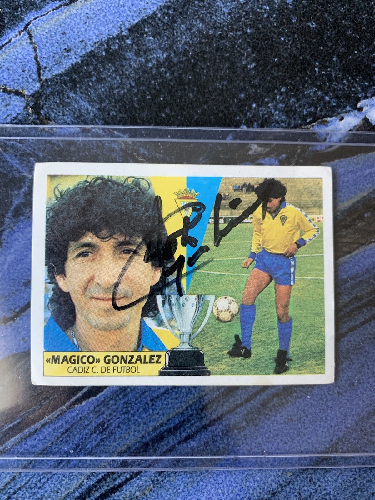 El Salvador Autographed By Jorge Magico Gonzalez Card Soccer Cadiz Spain 1987-88