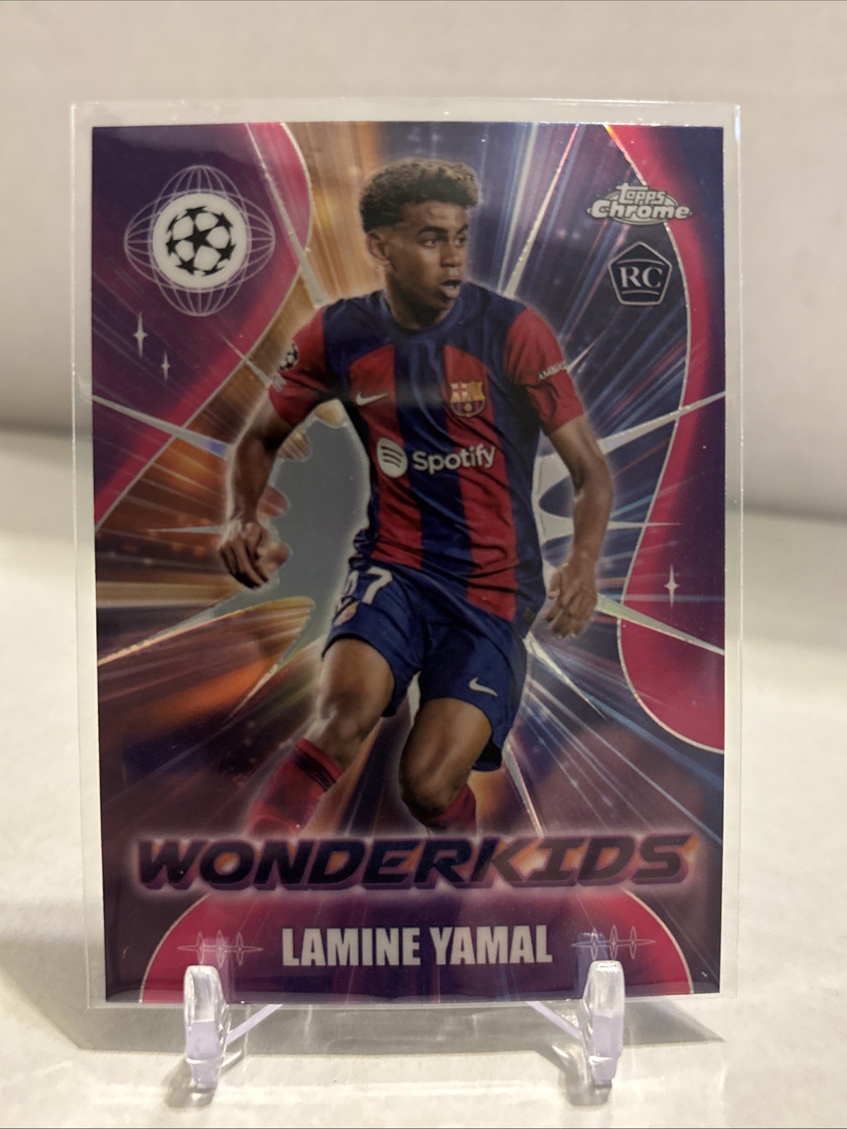 2023-24 Topps Chrome UEFA Lamine Yamal Wonderkids RC Rookie #WK-3 Barcelona