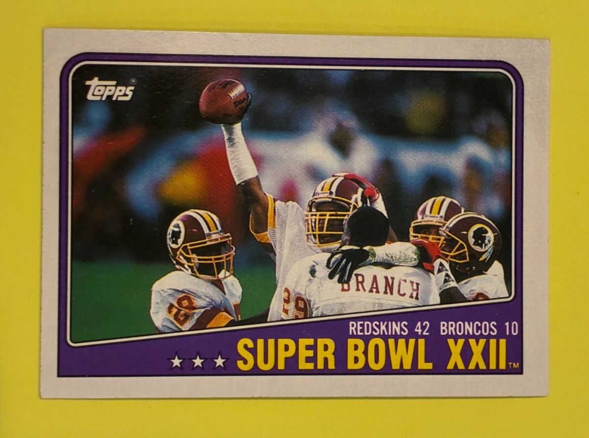 Super Bowl XXII 1988 Topps Football #1- Redskins vs Broncos
