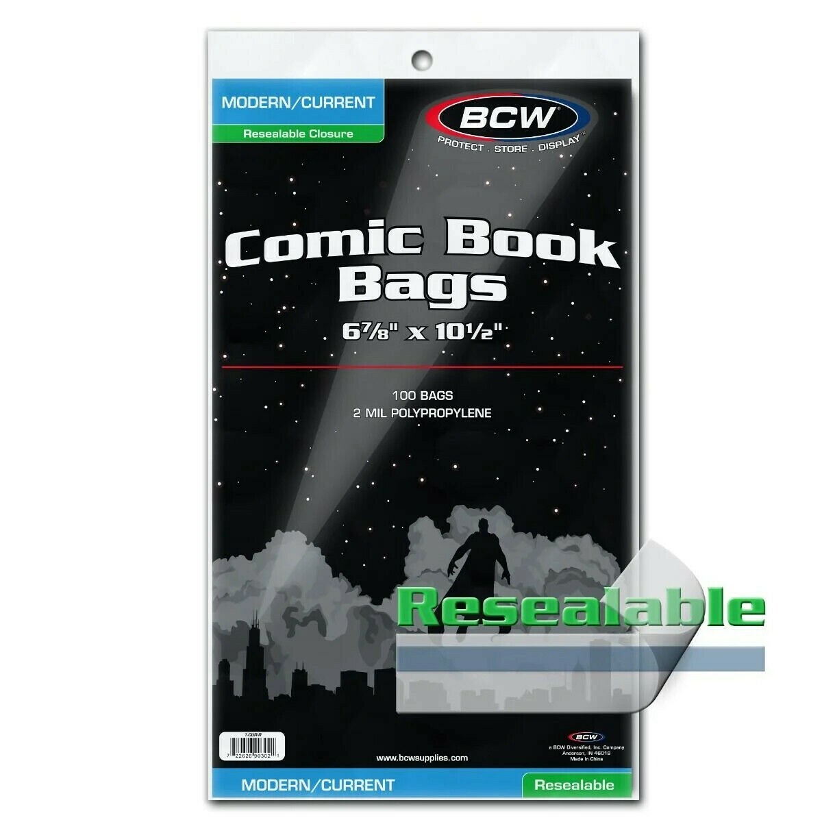 100 BCW Current Boards & 2-Mil Current Resealable Polypropylene Comic Bags