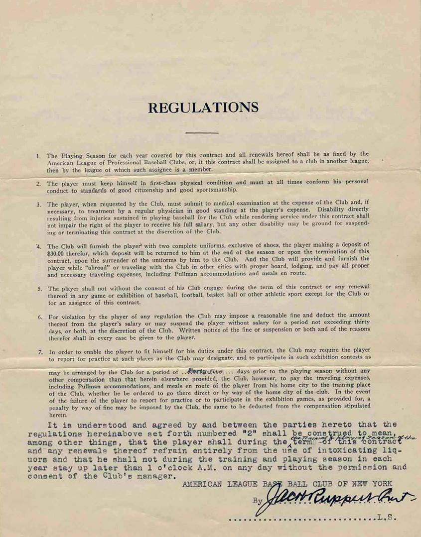 1919 Babe Ruth Signed Contract ALL 3 PAGES!! New York Yankees Replica SWAT