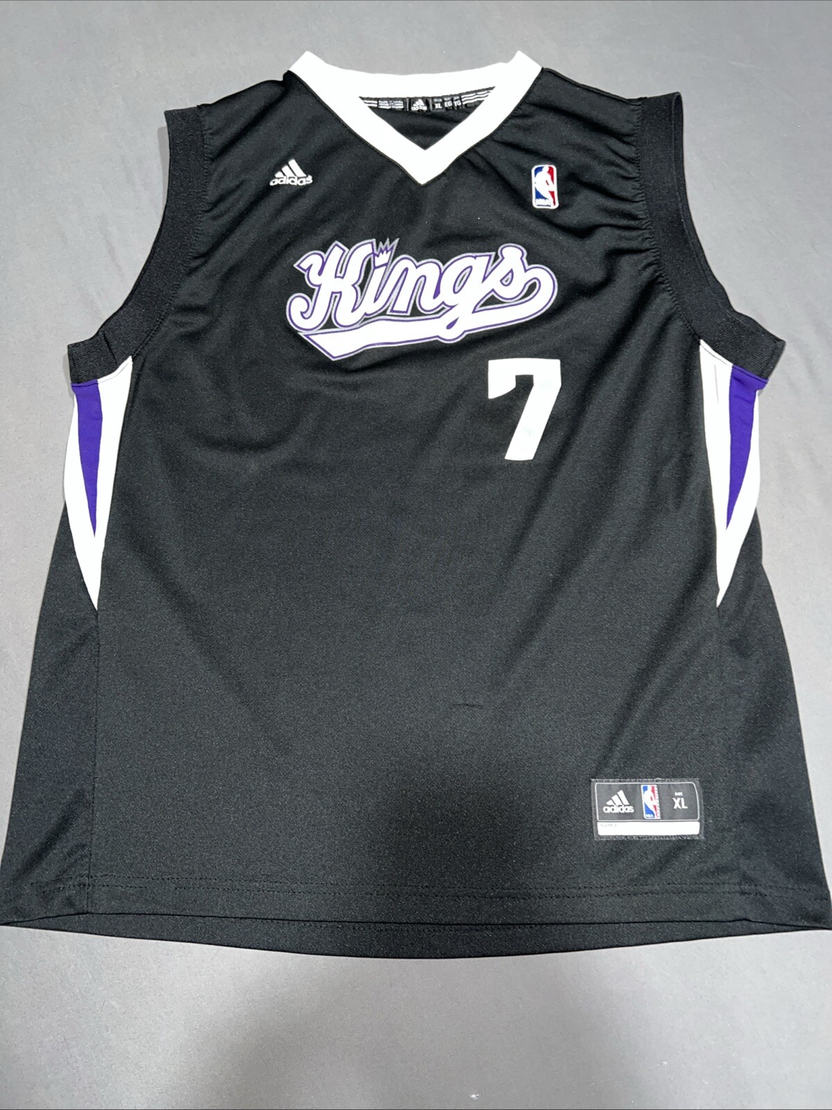 Adidas Sacramento Kings Jersey Youth XL Black 7 Jimmer Fredette -3568