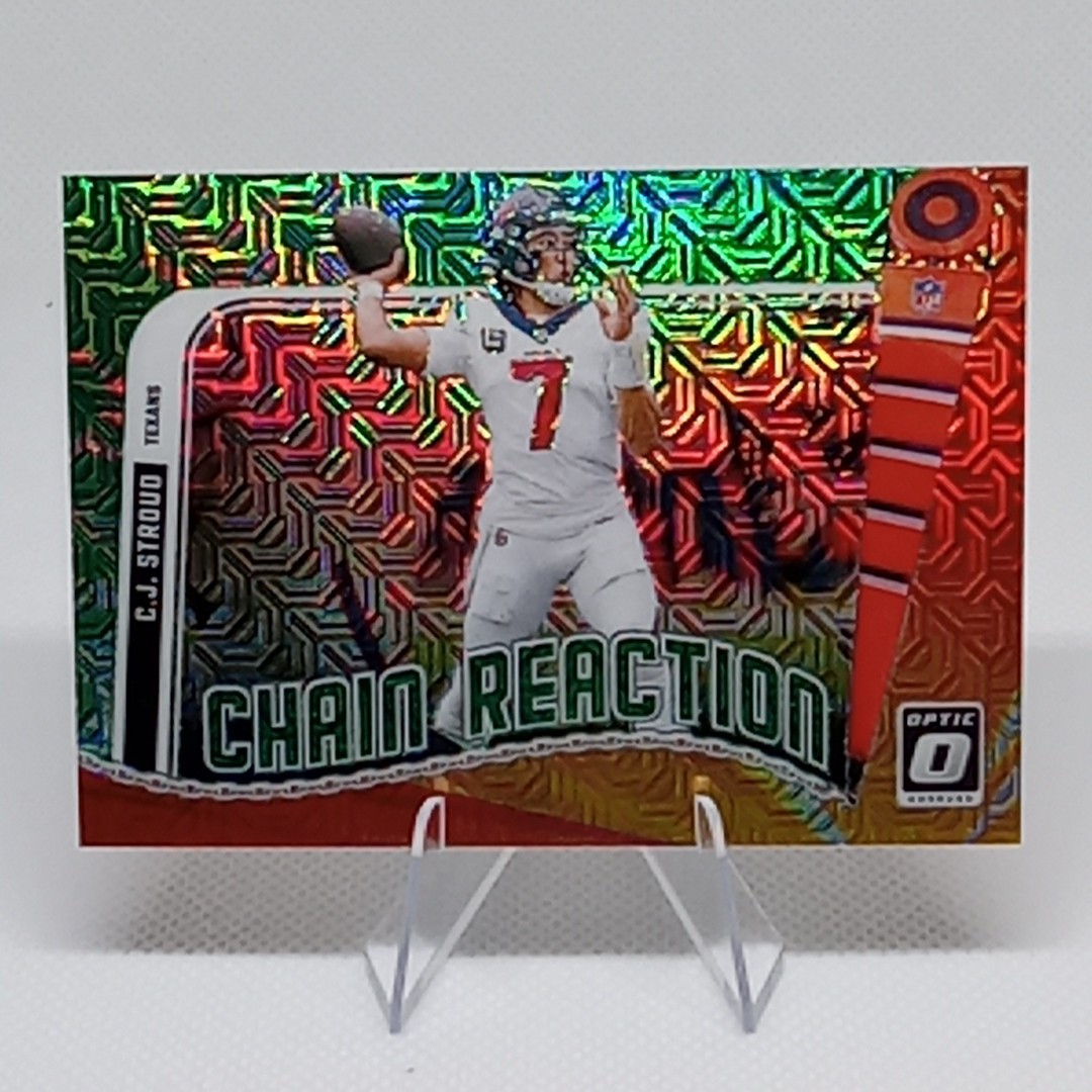 2024 Panini Donruss Optic Chain Reaction C.J. Stroud #7 Dragon Prizm /24 Texans
